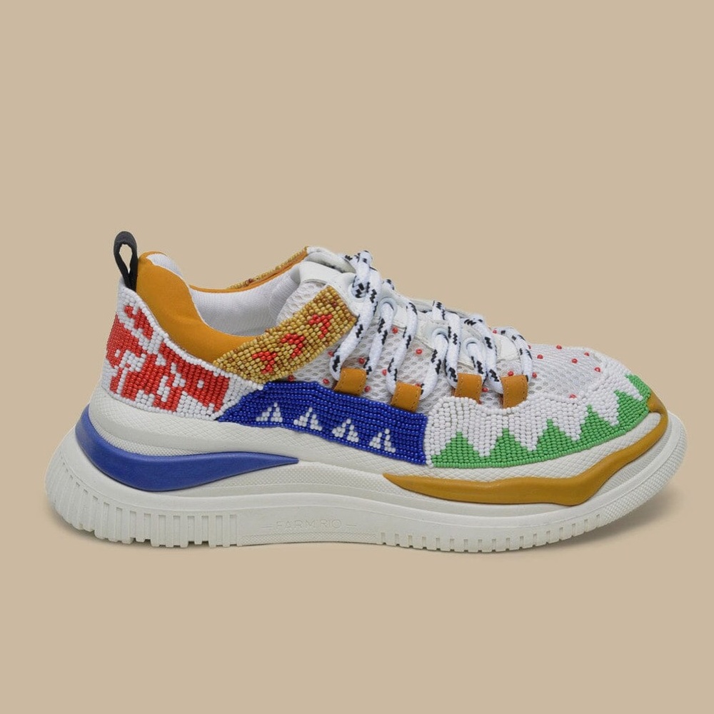 Farm Rio Multicolor Beaded Apolo Sneakers Size 9.5